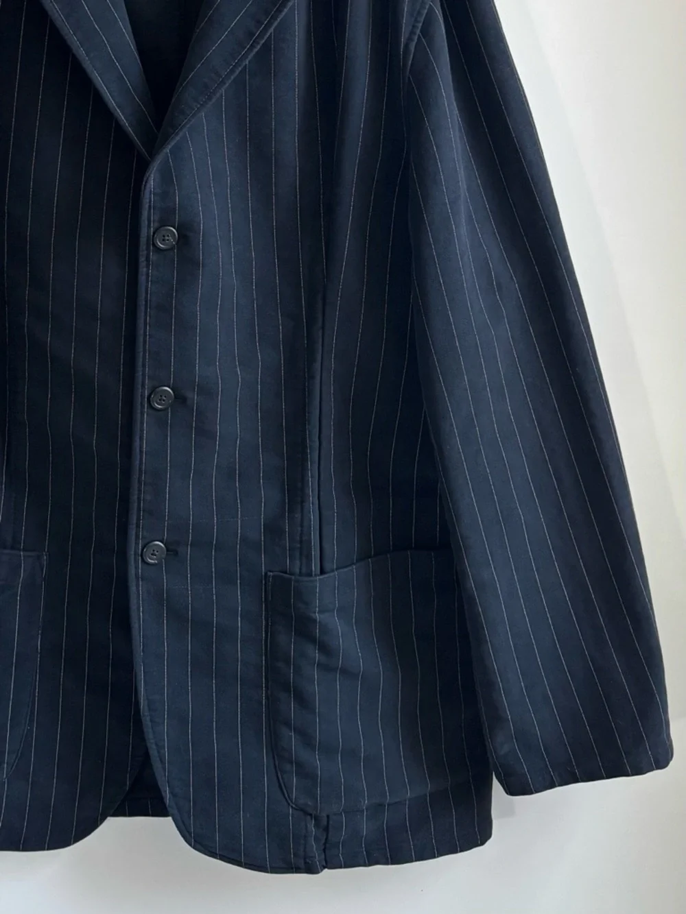 Polo Jeans Co. Ralph Lauren Men's Navy Blue Pinstripe Sport Jacket Coat Size 3XL